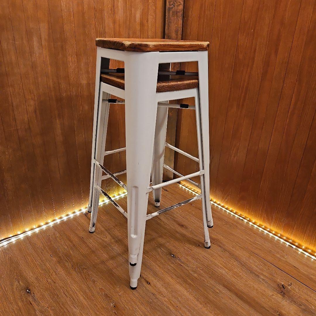 ２脚セット スタッキングスツール ヴィンテージスツール カウンターチェア B