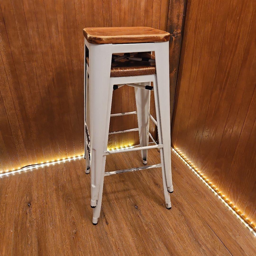 ２脚セット スタッキングスツール ヴィンテージスツール カウンターチェア B