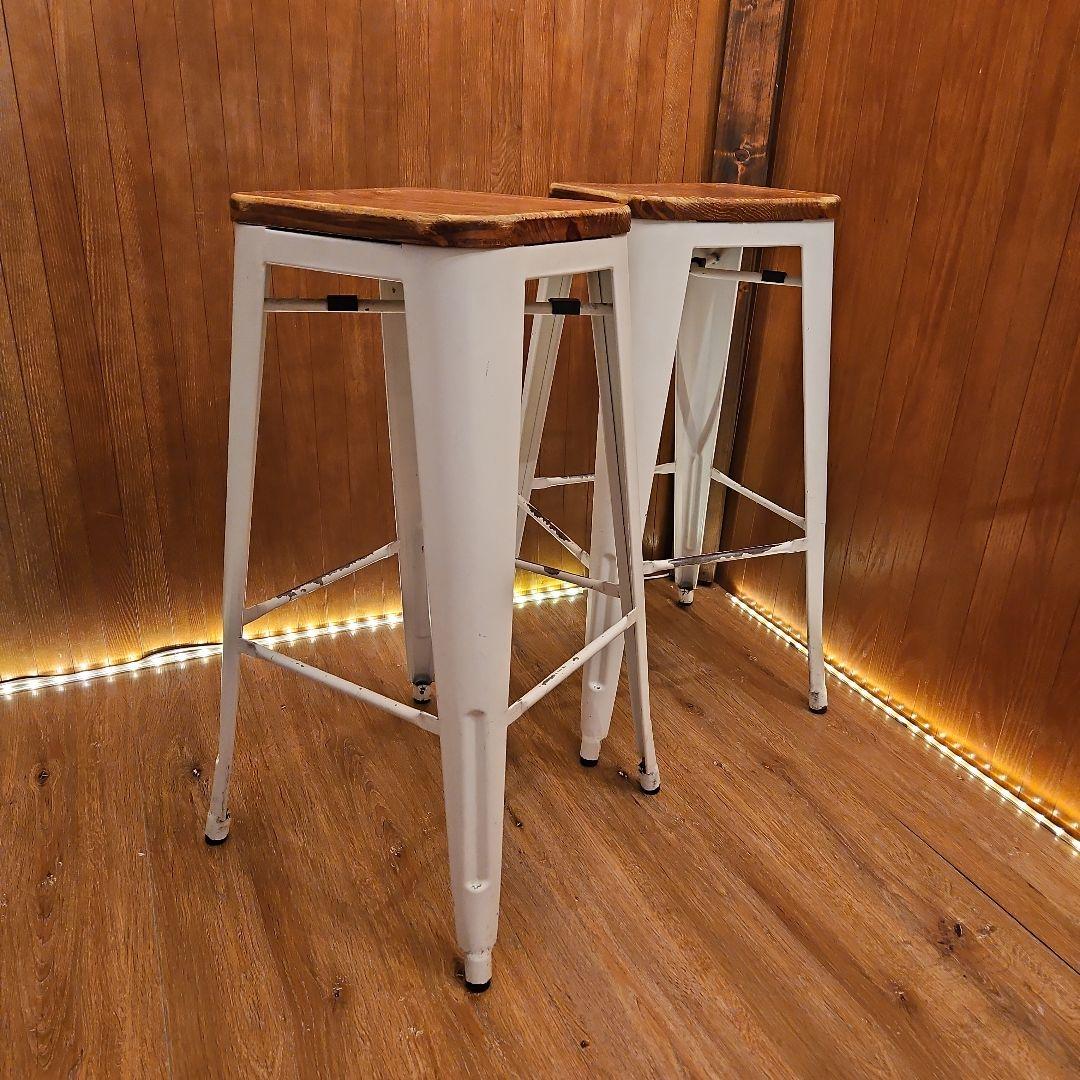 ２脚セット スタッキングスツール ヴィンテージスツール カウンターチェア B