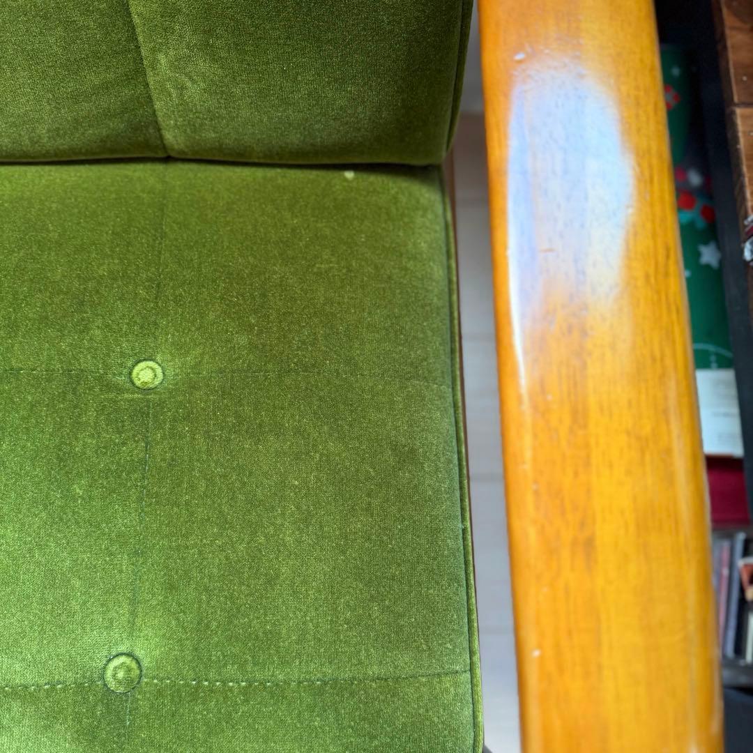 カリモク60 2シーター Kチェア モケットグリーン ソファ