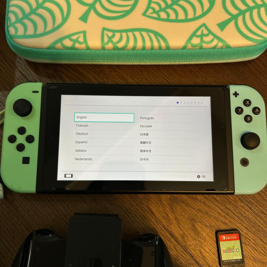Nintendo Switch本体、ソフト、ドックあつまれどうぶつの森セット一式