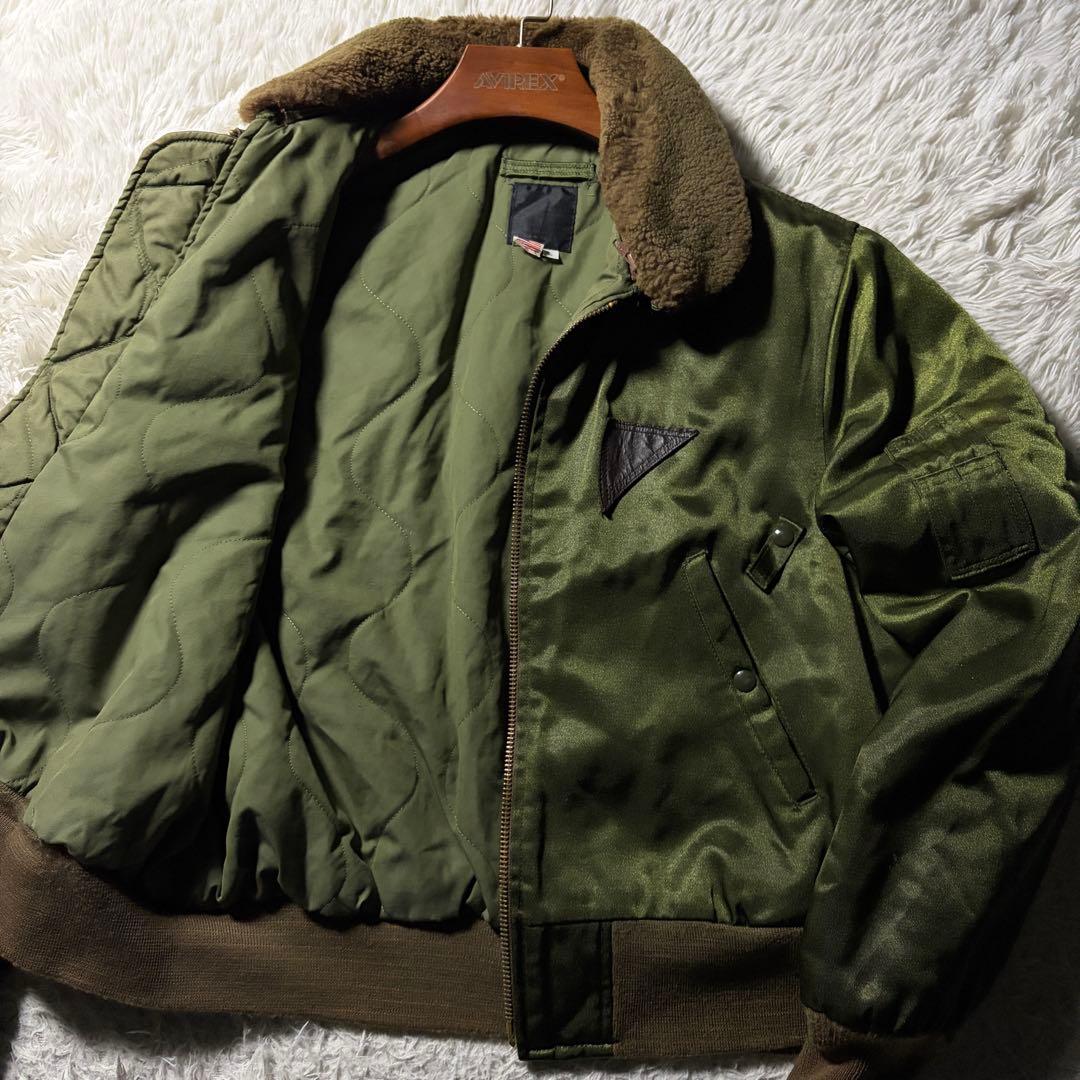 【雰囲気抜群】SPIEWAK フライトジャケット　B-15 襟ボア　USA製 L
