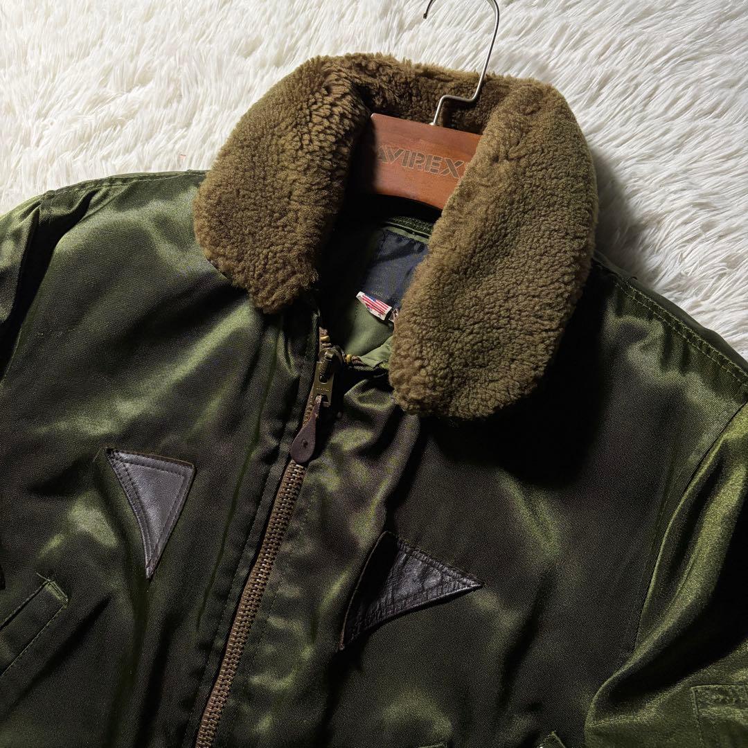 【雰囲気抜群】SPIEWAK フライトジャケット　B-15 襟ボア　USA製 L