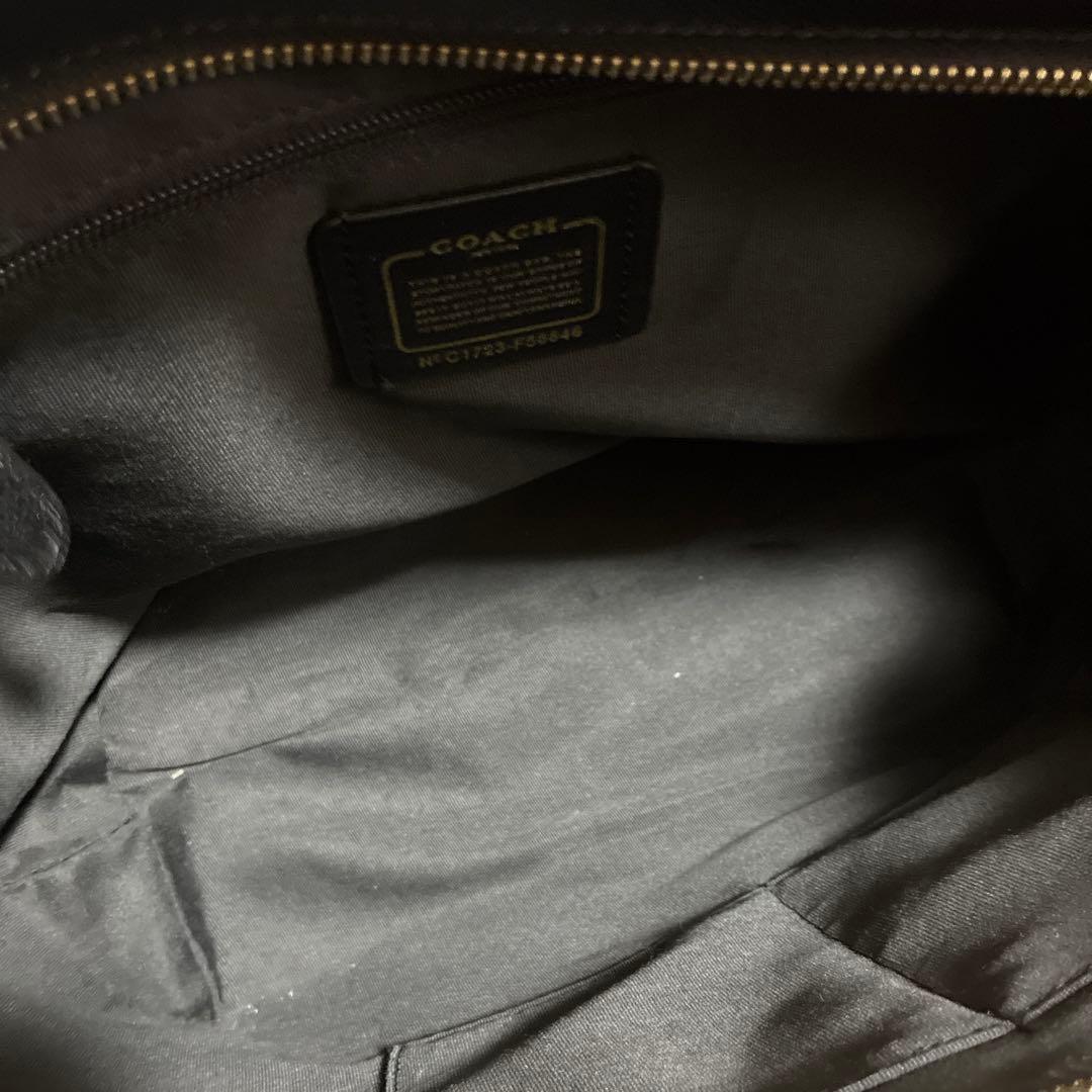 コーチ オールブラックトートバッグ　保存袋付き