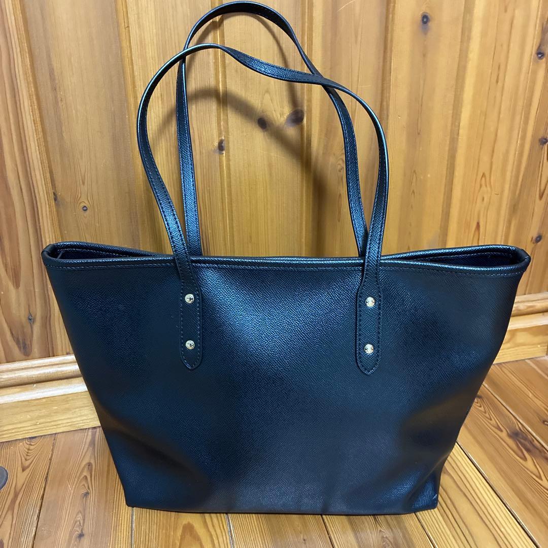 コーチ オールブラックトートバッグ　保存袋付き