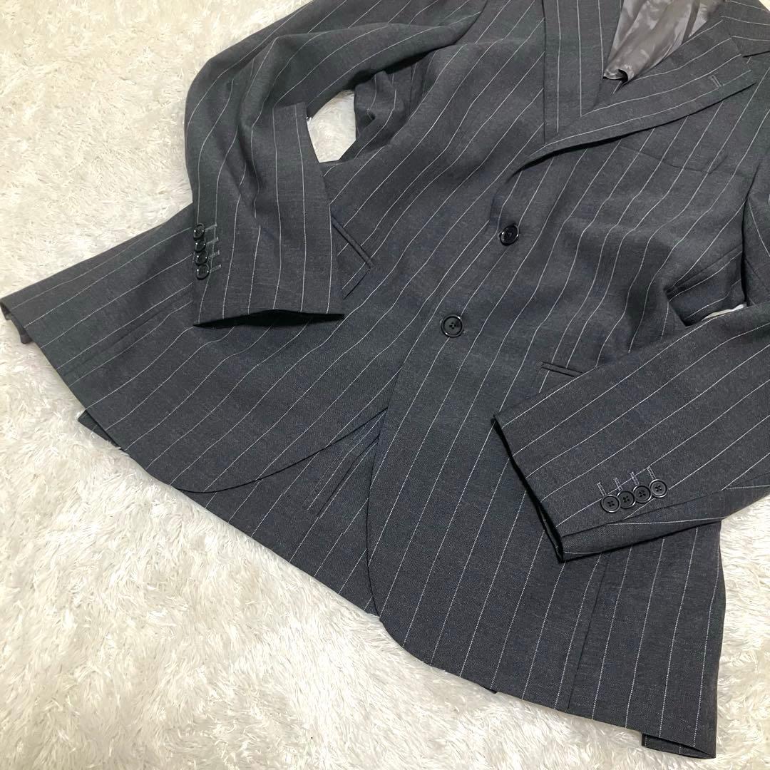 極美品✨ ビームスF ウール モヘア混 ダークグレー 48 8R スーツ L