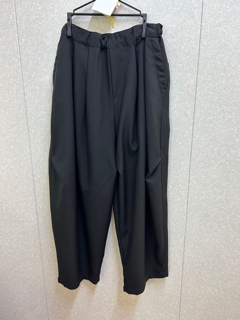 美品mizuiro ind ワイドカーゴパンツ イージー ミズイロインドブラック