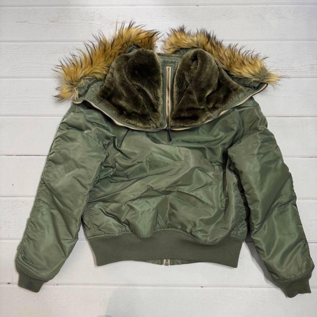 AVIREX N2B 短丈 ファー カーキ ミリタリー フライトジャケット