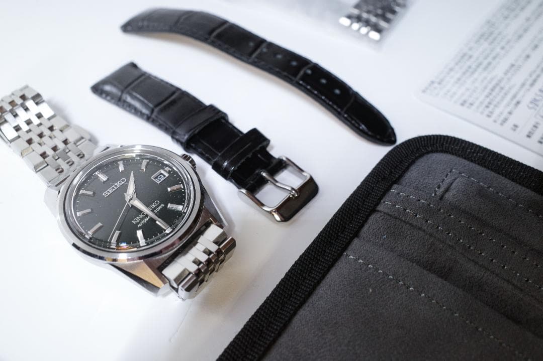 SEIKO KING SEIKO SDKS025　グリーン文字盤　革バンド付き