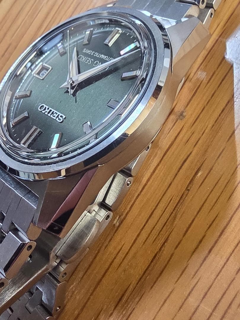 SEIKO KING SEIKO SDKS025　グリーン文字盤　革バンド付き