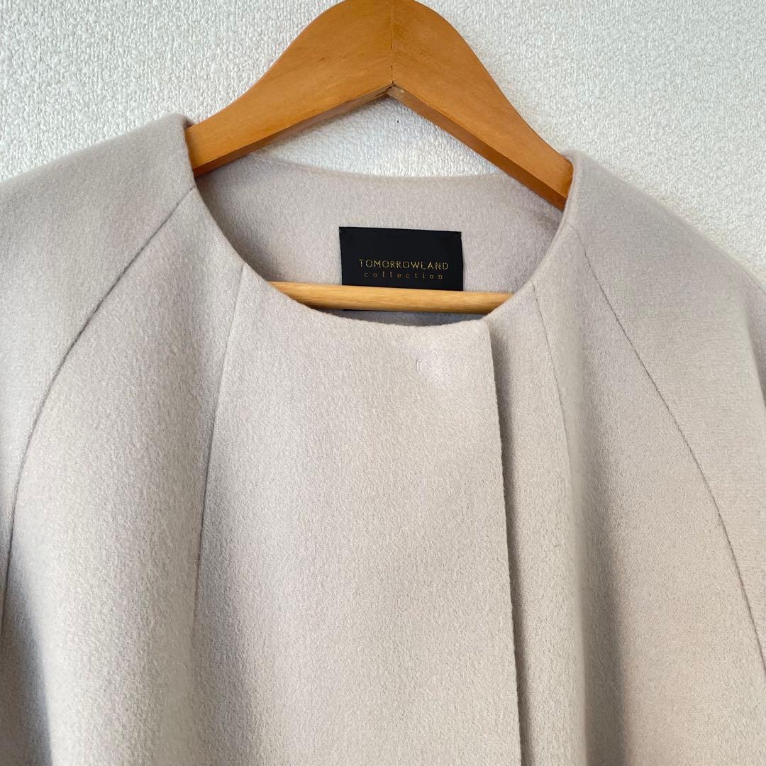 トゥモローランド 34 ピュアカシミヤ ノーカラーコート