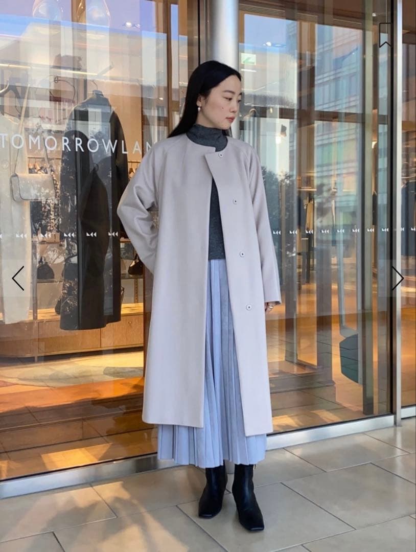 トゥモローランド 34 ピュアカシミヤ ノーカラーコート