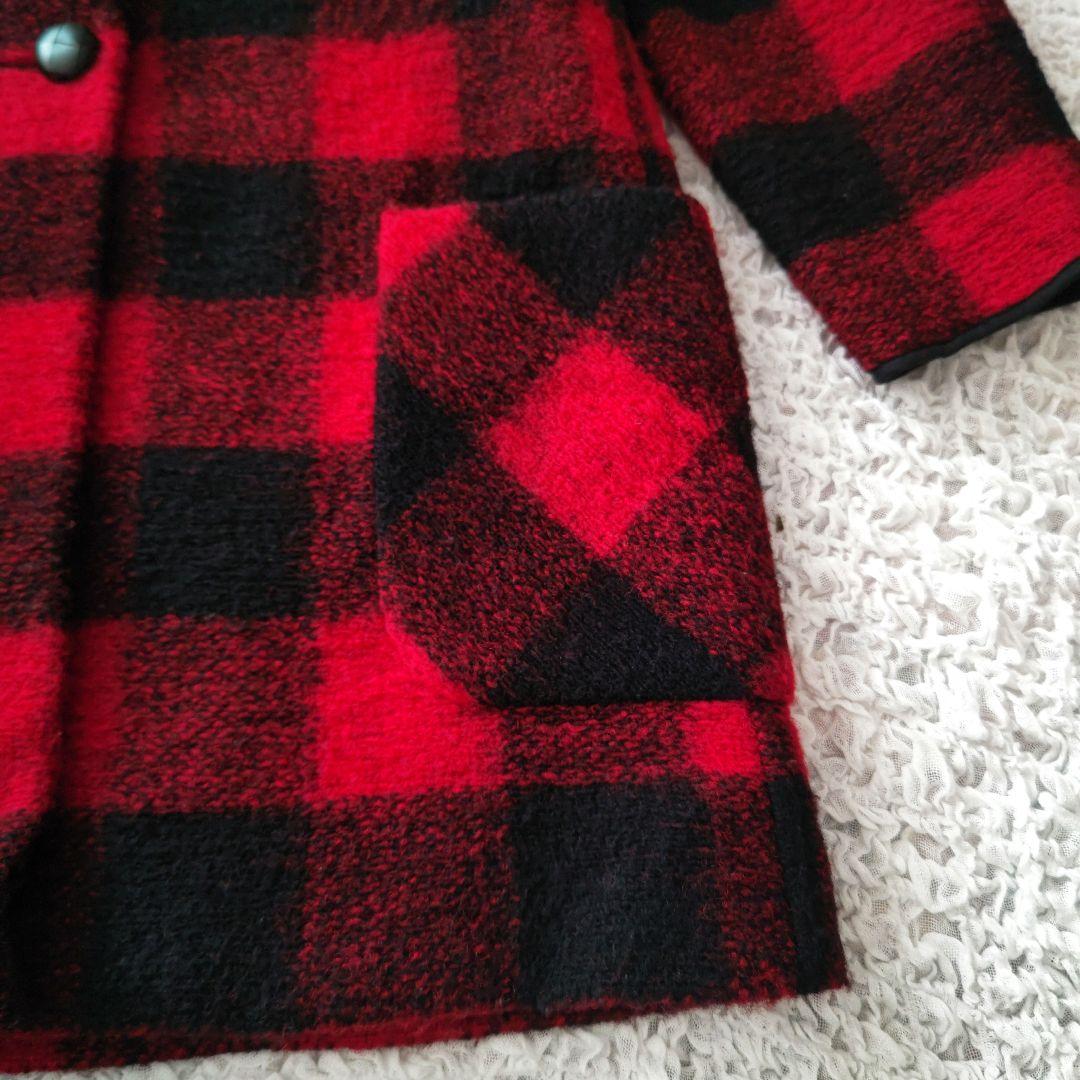 イザベルマラン エトワール　ウール混　レッドチェック　ニットコート　34