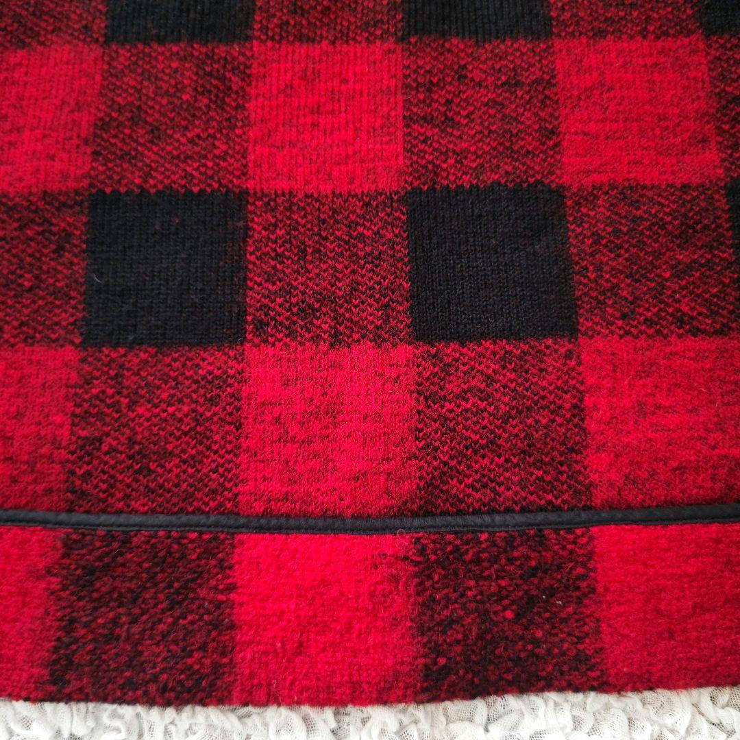 イザベルマラン エトワール　ウール混　レッドチェック　ニットコート　34
