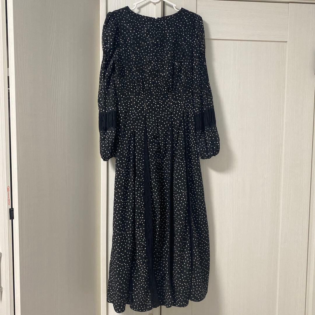ワンピース herlipto Lace-Trimmed Pin Dot Dress