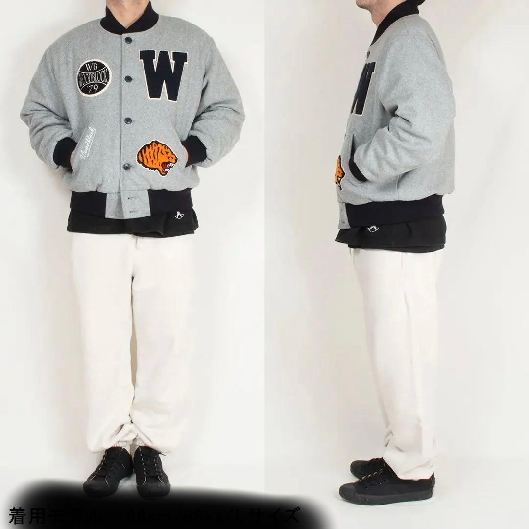 S*O様 WOOD BLOCK/ウッドブロックウール地ビックエンブレムスタジャン