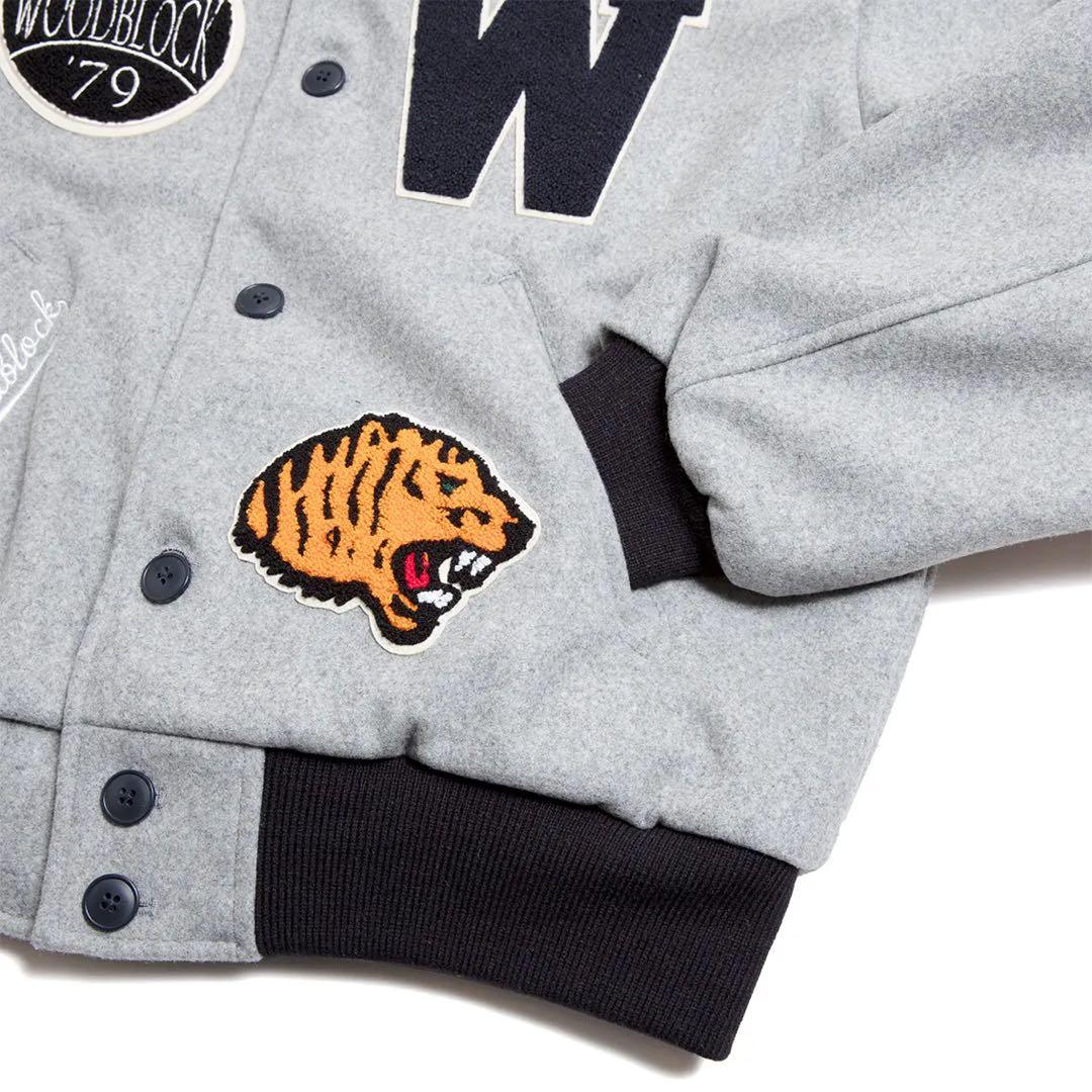 S*O様 WOOD BLOCK/ウッドブロックウール地ビックエンブレムスタジャン