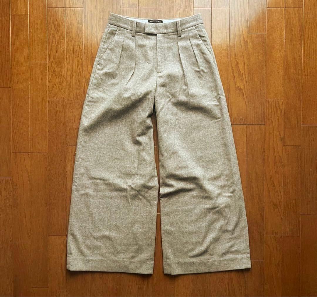 激レア BANANA REPUBLIC バギースラックス ワイドパンツ ウール