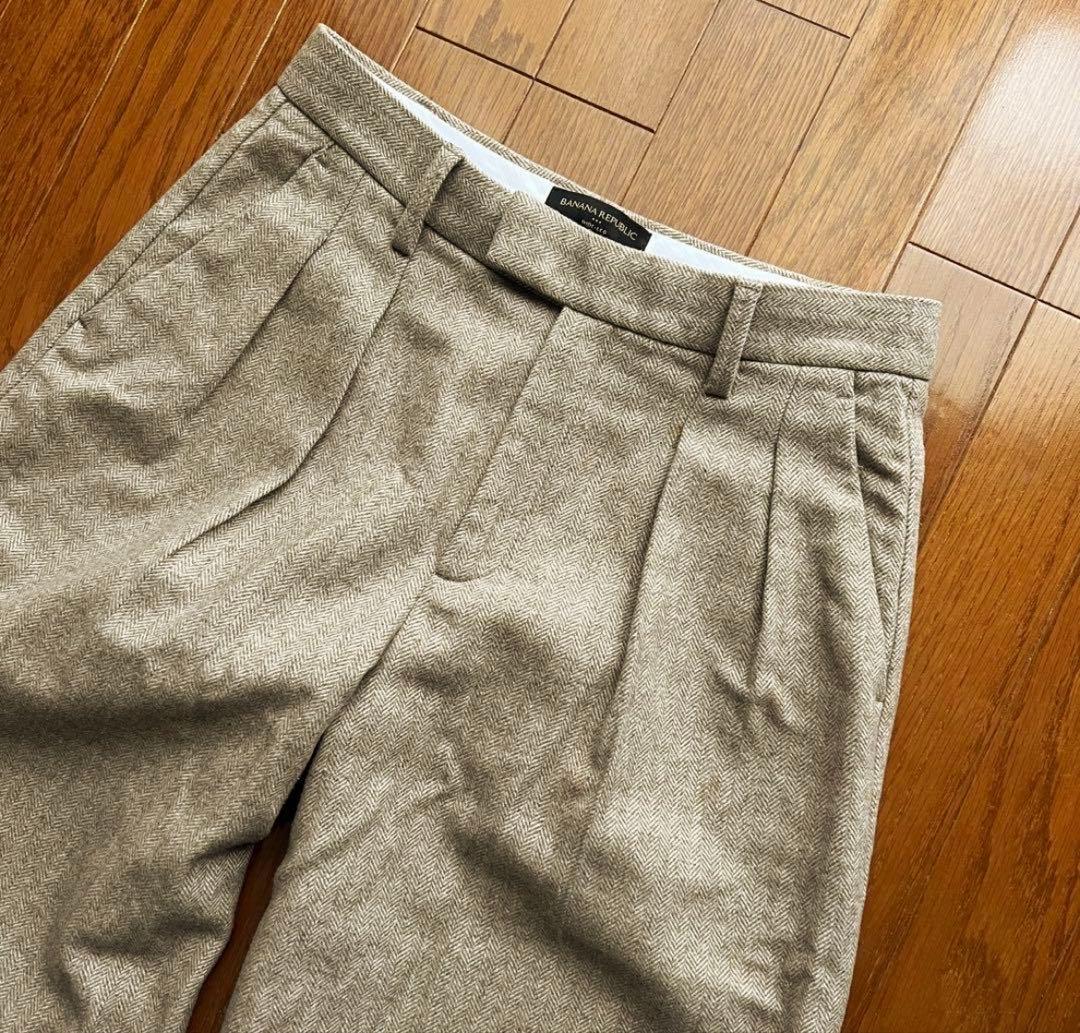 激レア BANANA REPUBLIC バギースラックス ワイドパンツ ウール