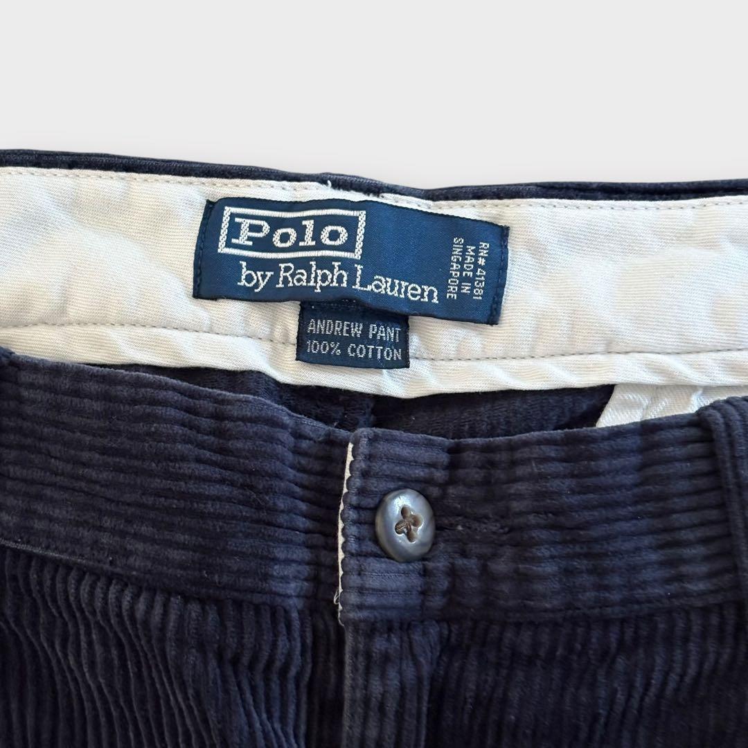 ポロラルフローレンコーデュロイパンツ アンドリュー ツータック ネイビー33