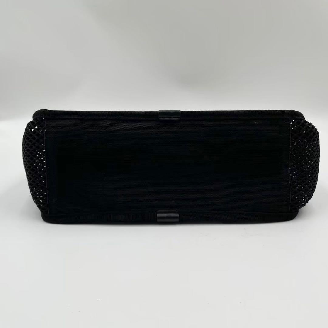 美品　ステラマッカートニー　ロゴメッシュ　トートバッグ　2wayショルダー　黒