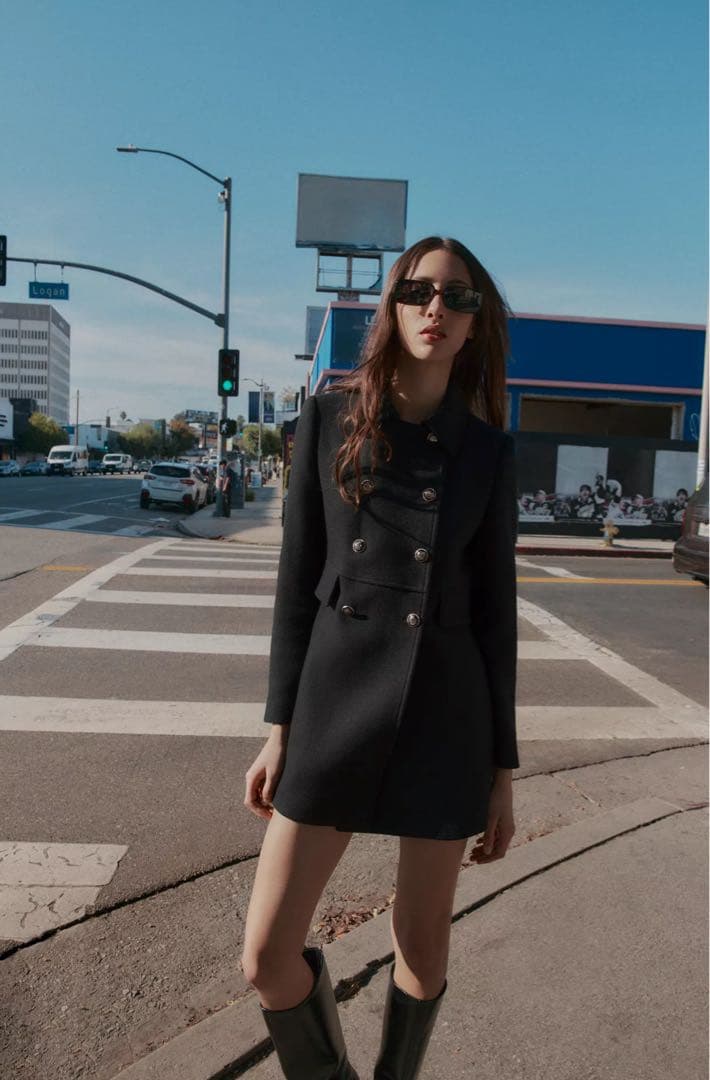 ZARA ザラ　ウール混紡ショート丈ダブルブレストコート　xsサイズ タグ付き