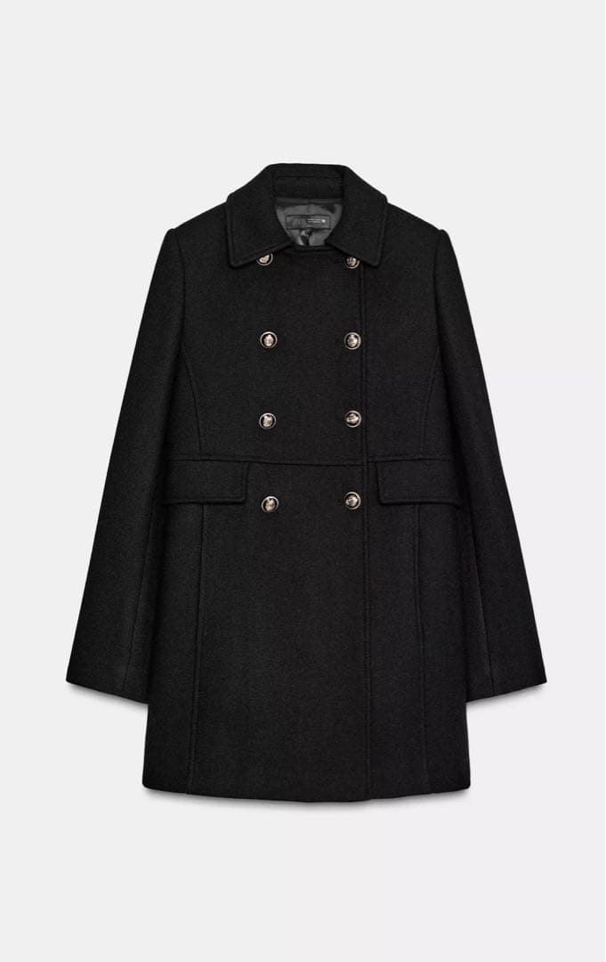 ZARA ザラ　ウール混紡ショート丈ダブルブレストコート　xsサイズ タグ付き