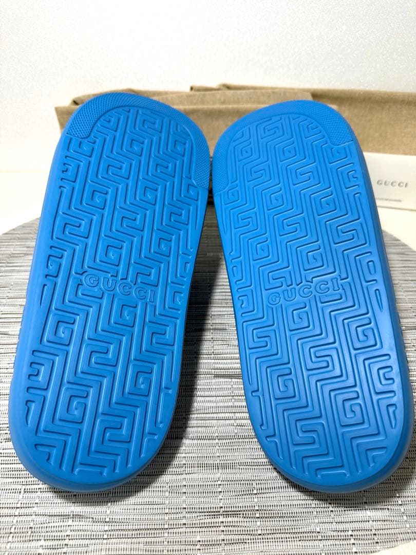 【未使用品】GUCCI グッチ サンダル ラバーサンダル ブルー 27cm