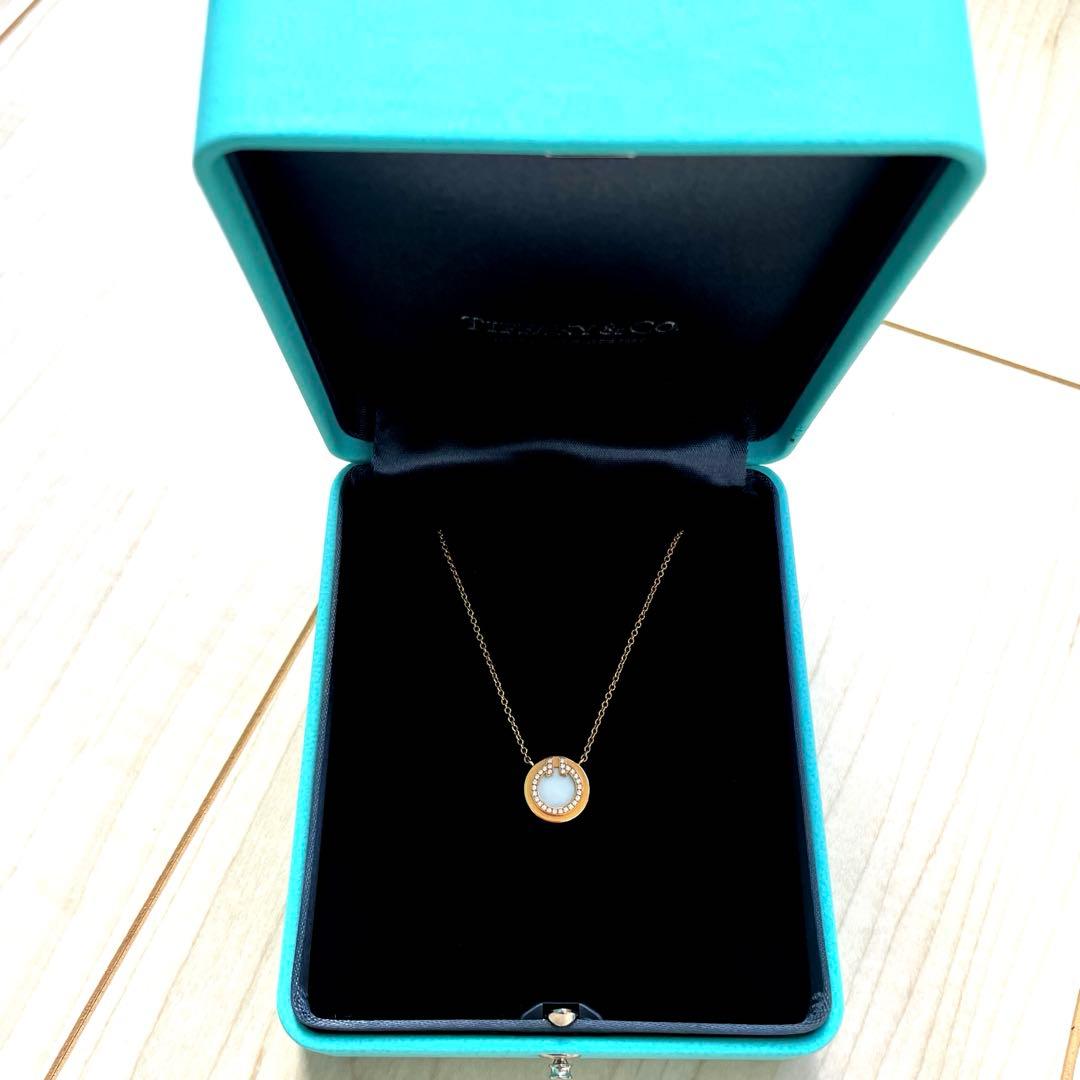 【鑑定付き正規品】ティファニー Tサークル ネックレス ダイヤモンド3.3g