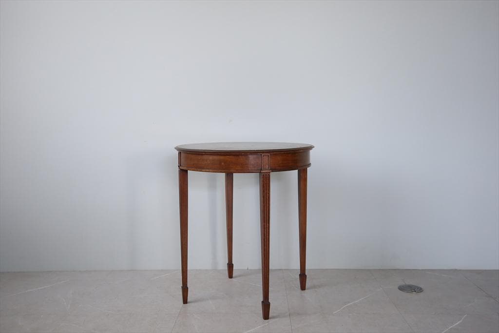 英国アンティーク木製サイドテーブル/オケージョナル机/飾り棚/花台(91-12)