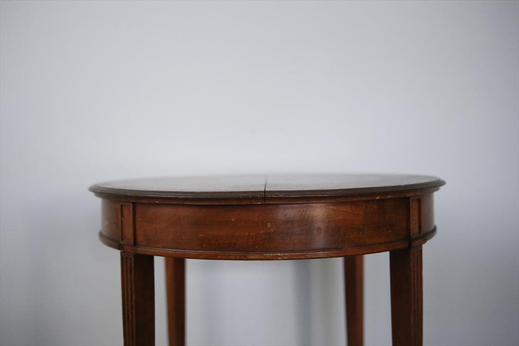 英国アンティーク木製サイドテーブル/オケージョナル机/飾り棚/花台(91-12)