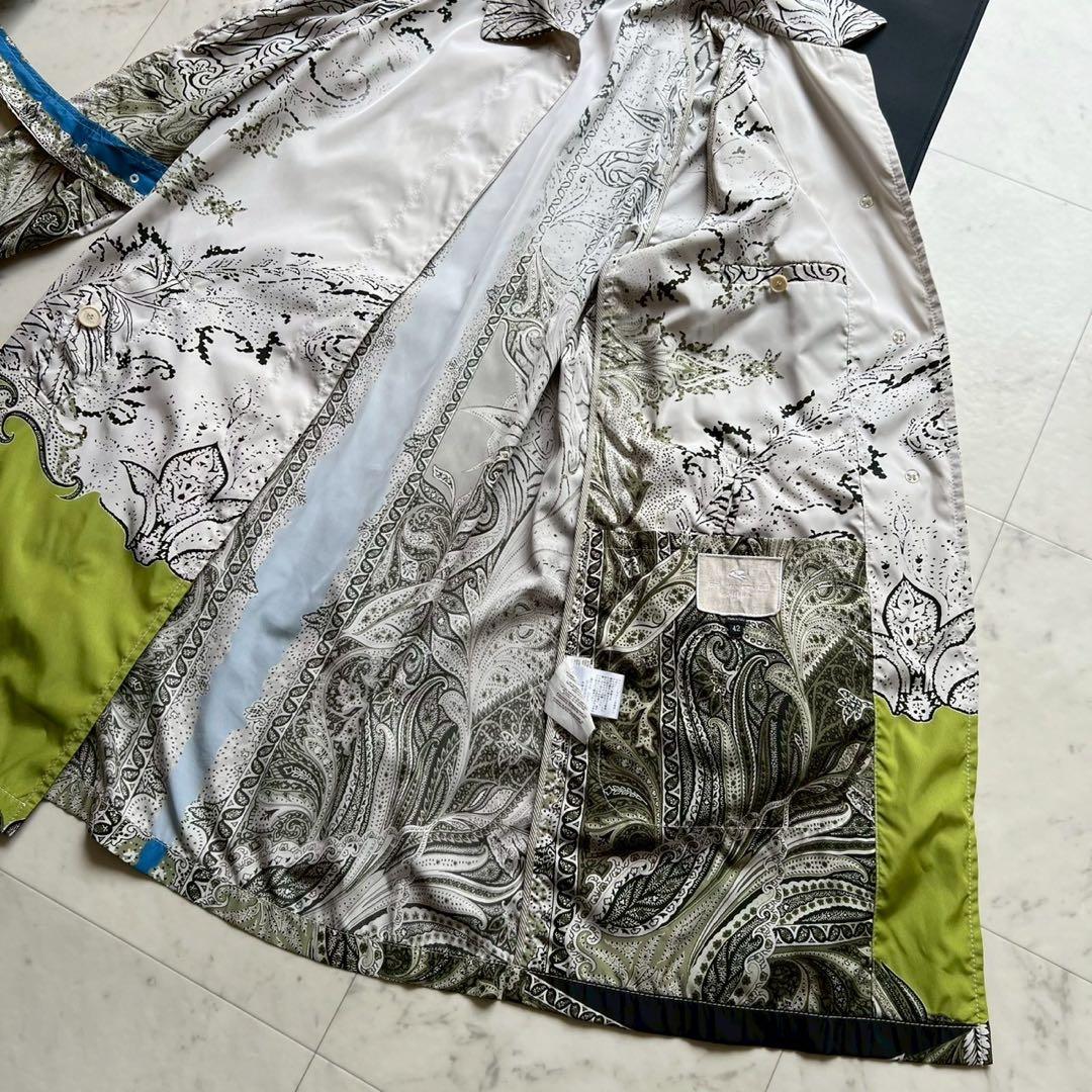 ETRO ペイズリー ポリエステル レインコート トレンチコート ライト 42