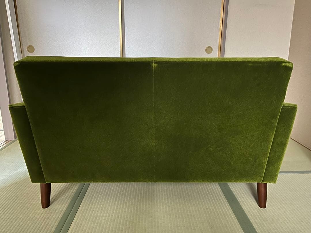 カリモク60 ロビーチェア 2シーター モケットグリーン