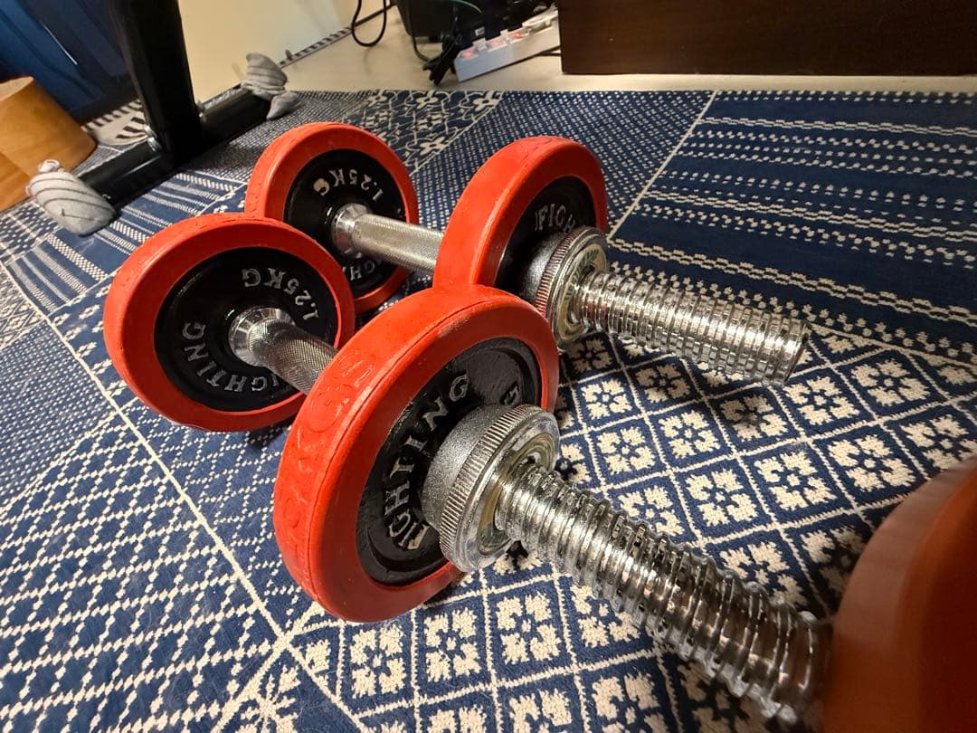 【手渡し限定】FLYBIRD 調整可能ベンチ台／アイロテック・ダンベルセット