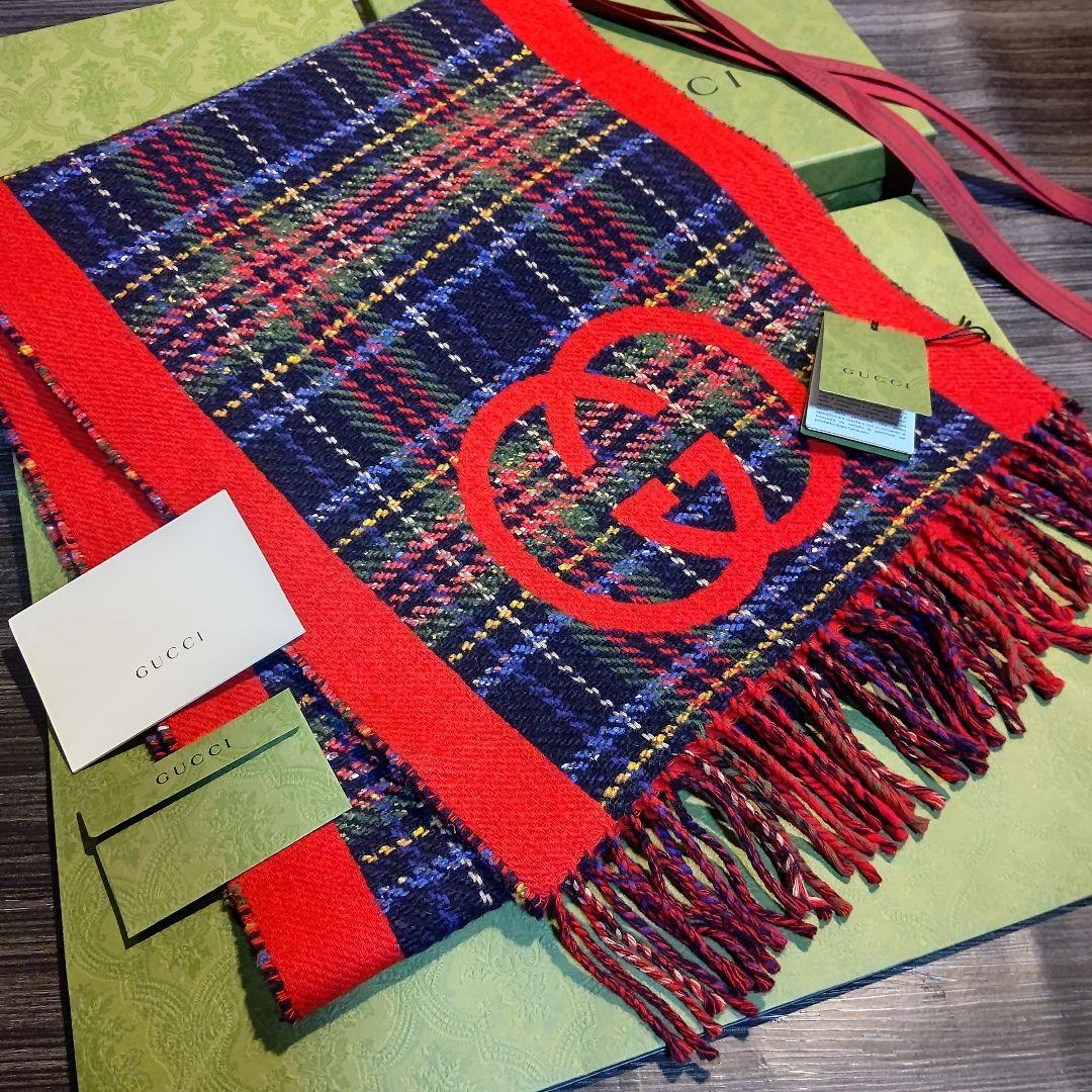 ❤極美品箱袋付❤GUCCI マフラー ストール スカーフ ❤定価１２万円❤