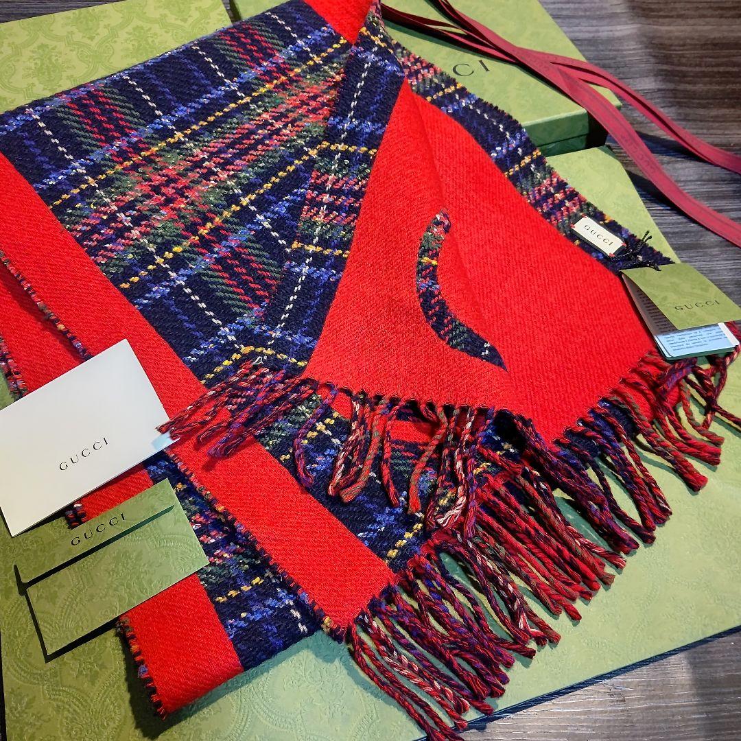 ❤極美品箱袋付❤GUCCI マフラー ストール スカーフ ❤定価１２万円❤