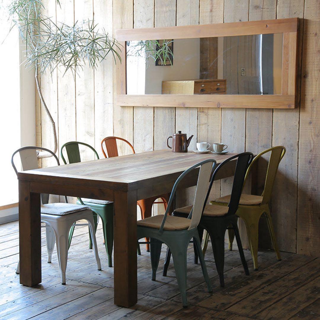 クラッシュゲート オクトミラー パイン古材 160cm 特大 姿見 全身鏡 無垢