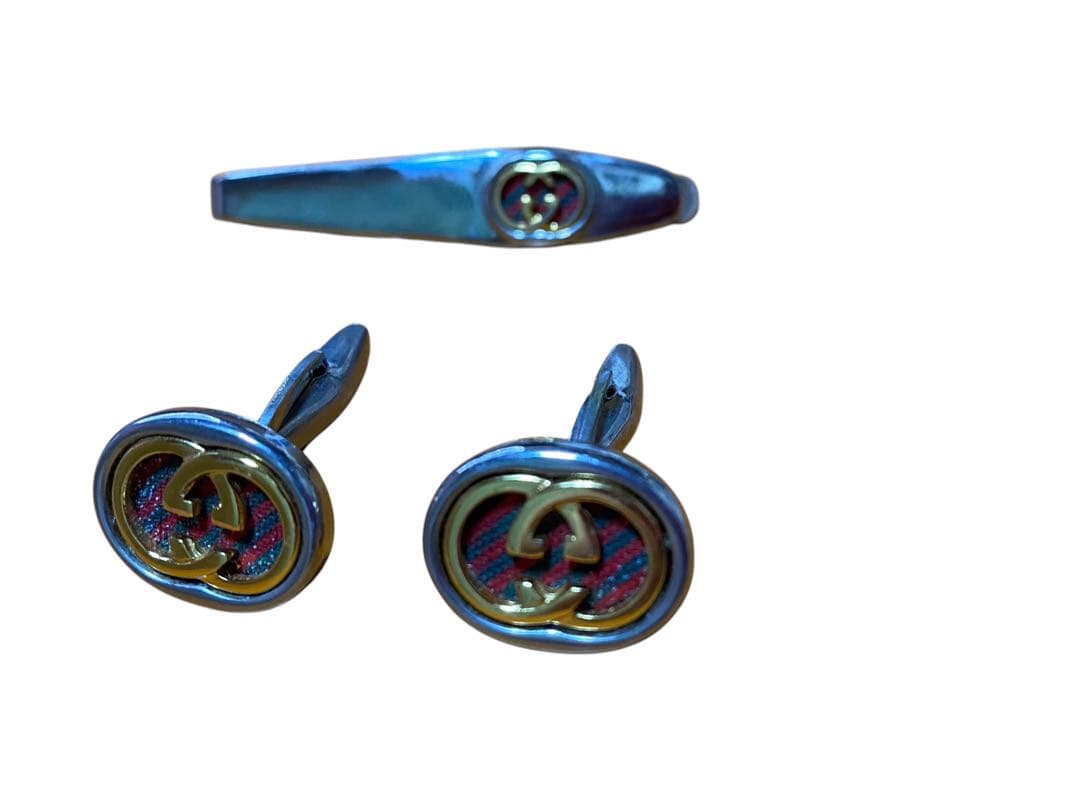 GUCCI ネクタイピン カフス セット インターロッキング シェリーライン