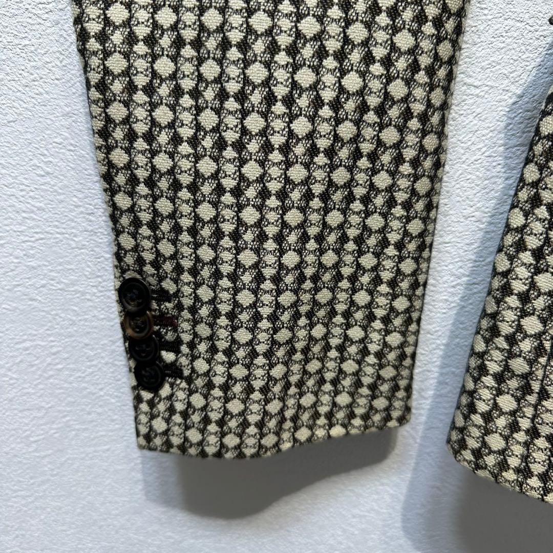 希少 ポールスミス 上質 ウール シルク 総柄 ジャケット パンツ セットアップ