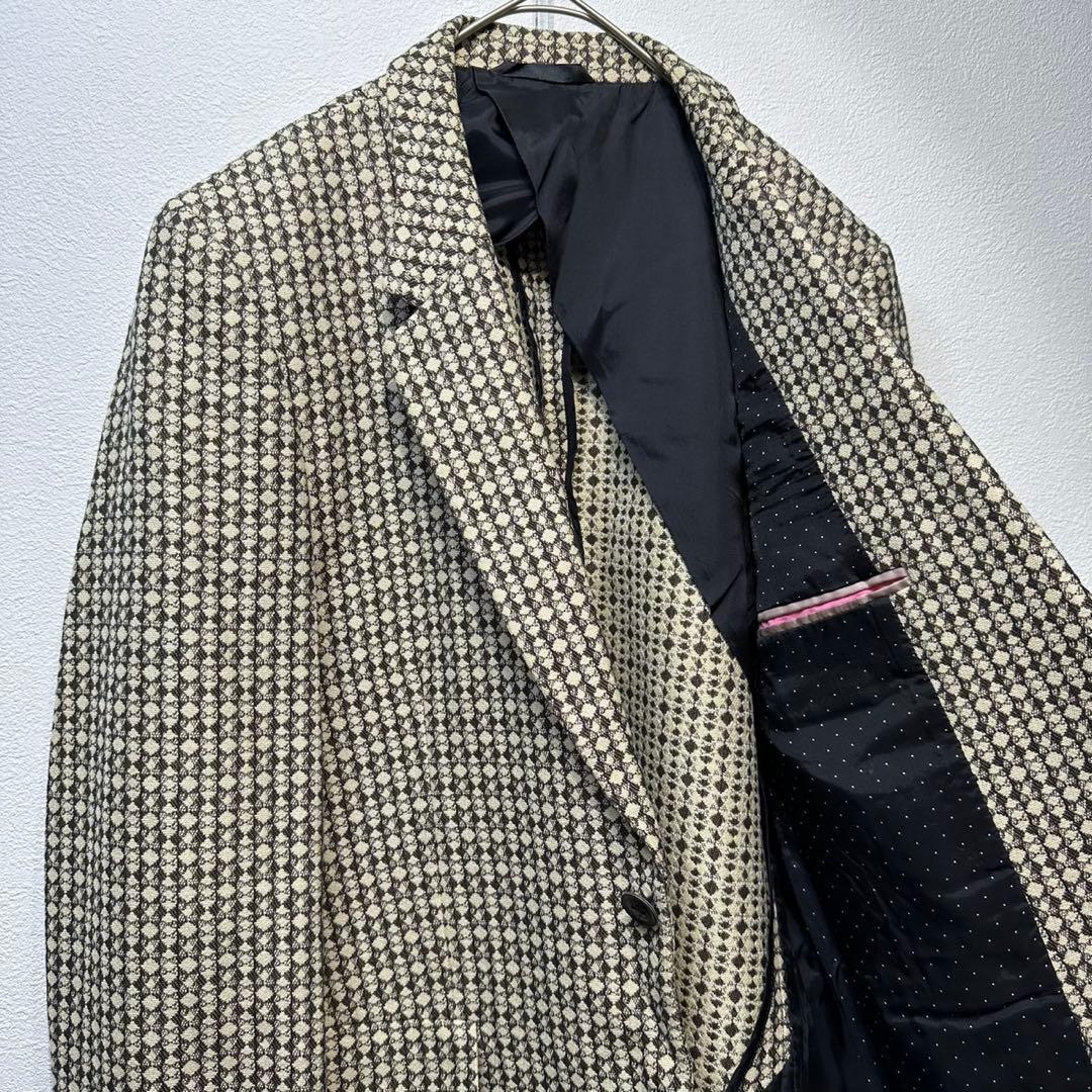 希少 ポールスミス 上質 ウール シルク 総柄 ジャケット パンツ セットアップ