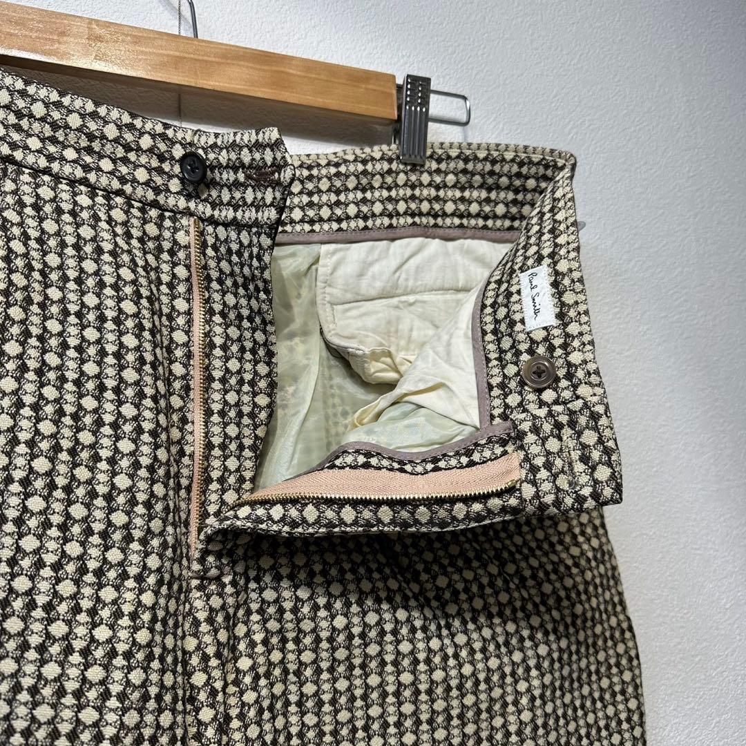 希少 ポールスミス 上質 ウール シルク 総柄 ジャケット パンツ セットアップ