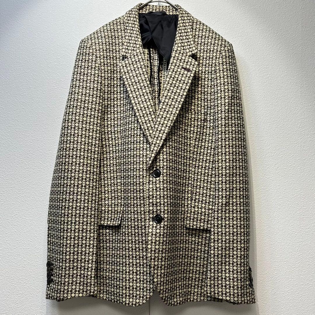 希少 ポールスミス 上質 ウール シルク 総柄 ジャケット パンツ セットアップ