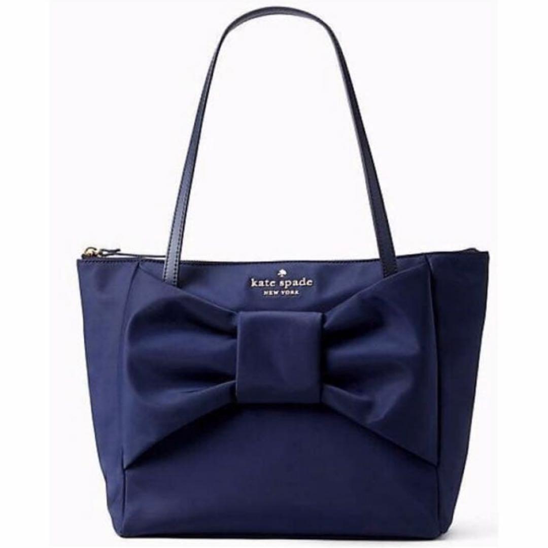 ケイトスペード A4サイズトートバッグ リボン ネイビー