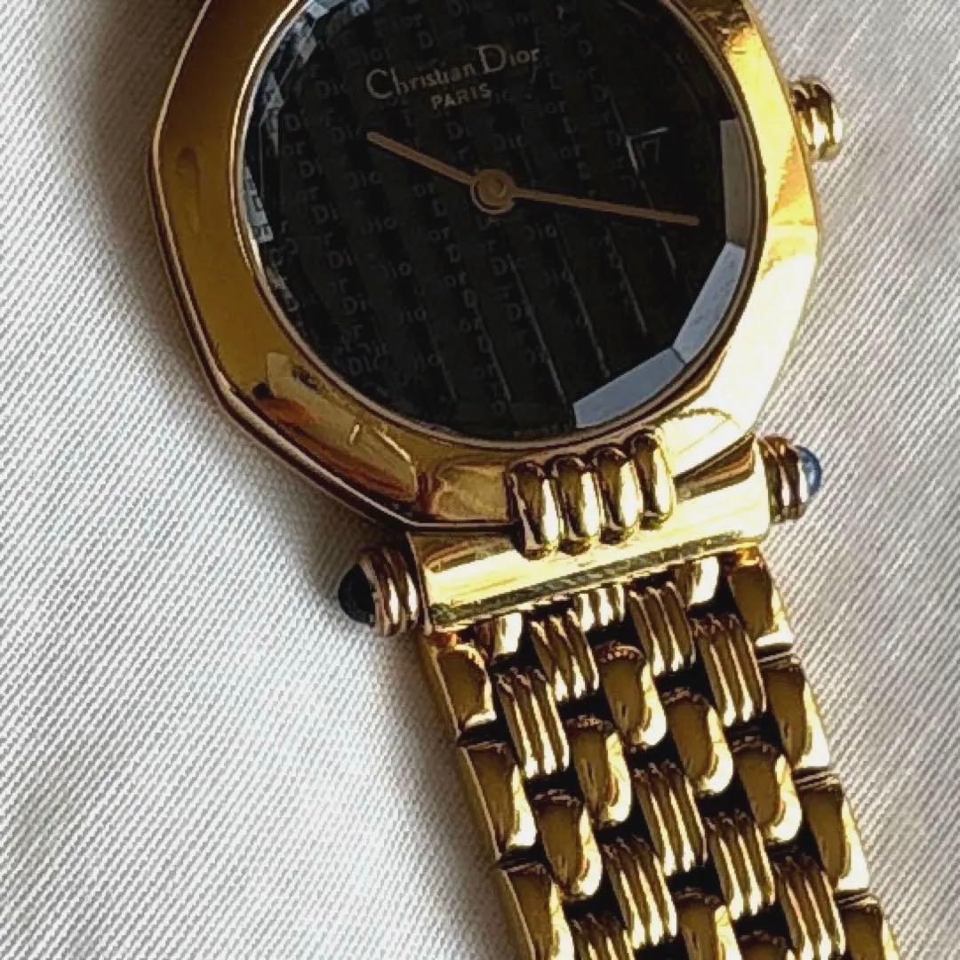 【稼働品】Christian Dior レディース腕時計内周15.5cm 調整可