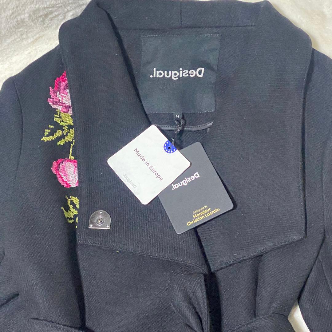 新品❤️Desigual×ラクロワ 薔薇刺繍 ロングコート Mサイズ 女優襟