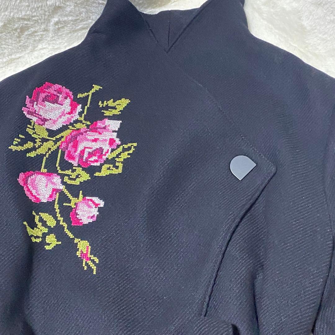 新品❤️Desigual×ラクロワ 薔薇刺繍 ロングコート Mサイズ 女優襟