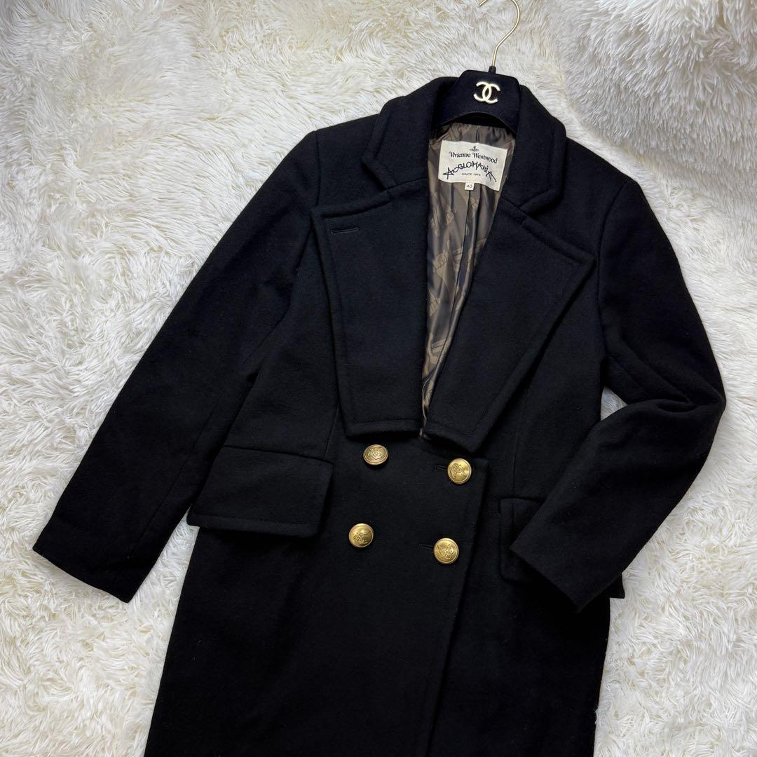 美品♡ヴィヴィアンウエストウッド オーブ ロゴ ボタン ウール ロングコート