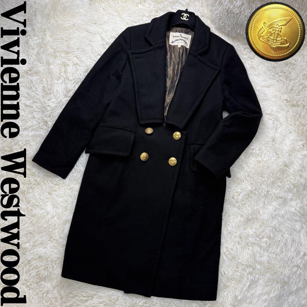 美品♡ヴィヴィアンウエストウッド オーブ ロゴ ボタン ウール ロングコート