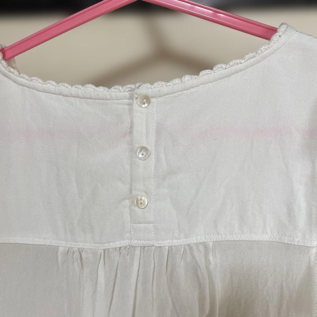 猫・うさぎレース装飾付きホワイトチュニック フランシュリッペ