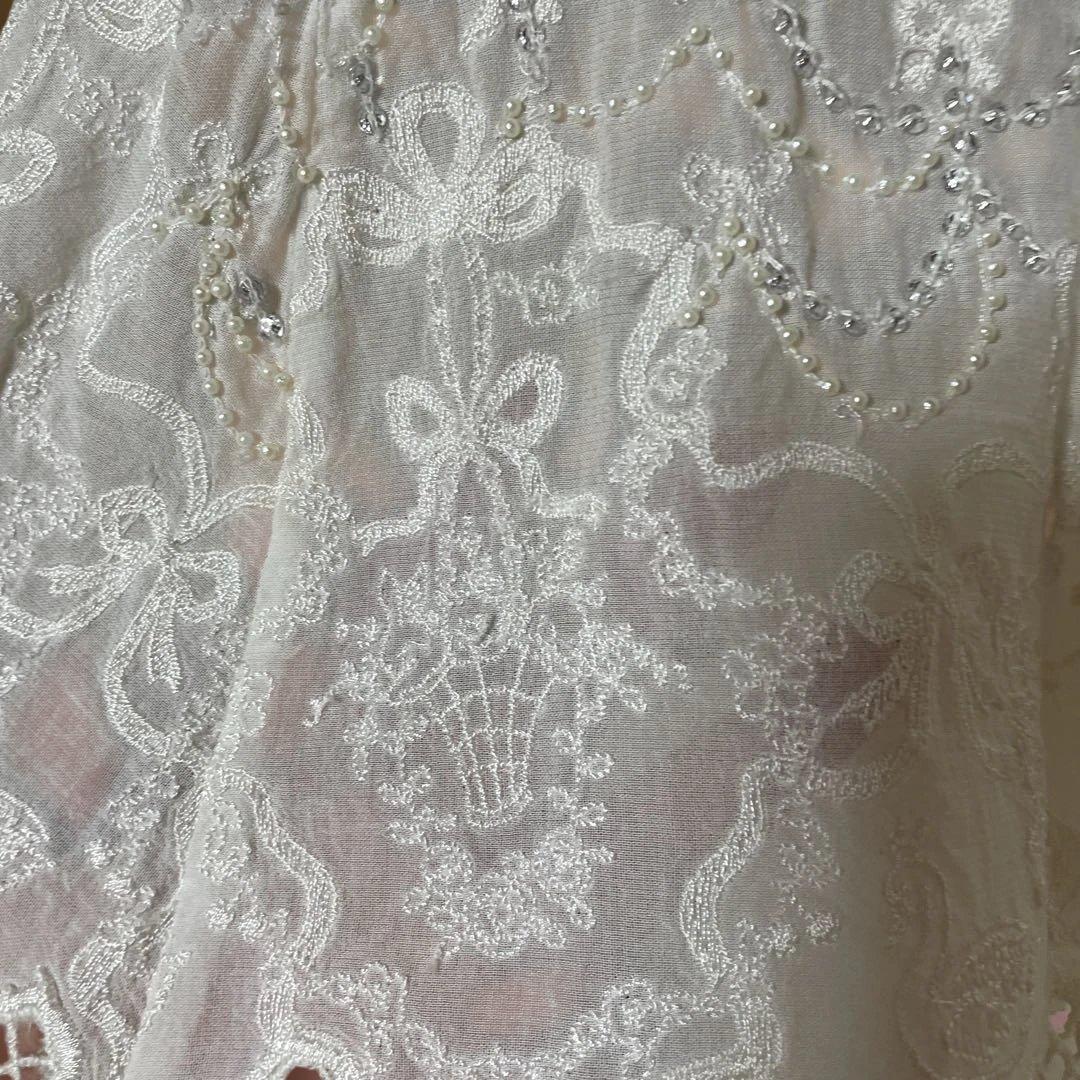 猫・うさぎレース装飾付きホワイトチュニック フランシュリッペ